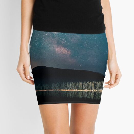Body Of Water Under Starry Night Mini Skirt