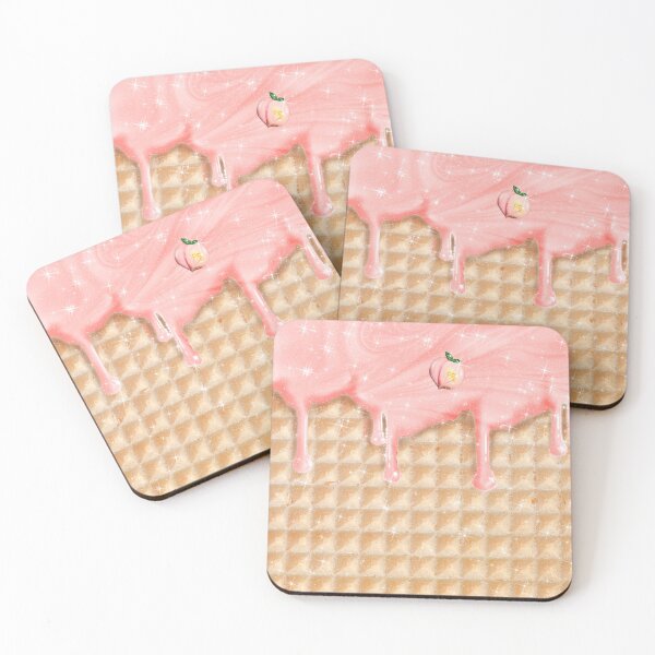 Item preview, Peach Ice Cream and Waffle Sweet Yummy Pattern designed and sold by Jolly-Yosei.