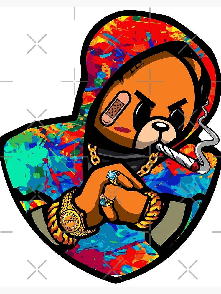 Lámina rígida for Sale con la obra «Oso de peluche gángster» de