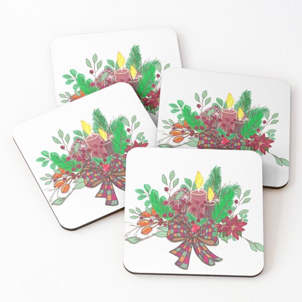 Item preview, Velas de gráficos navideños con flores. designed and sold by Epic Splash Creations.