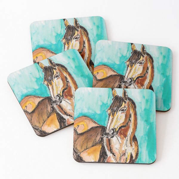 Item preview, Chestnut Horse on Teal designed and sold by Melissa Gerhold.