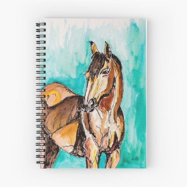 Item preview, Caballo castaño sobre verde azulado designed and sold by Melissa Gerhold.