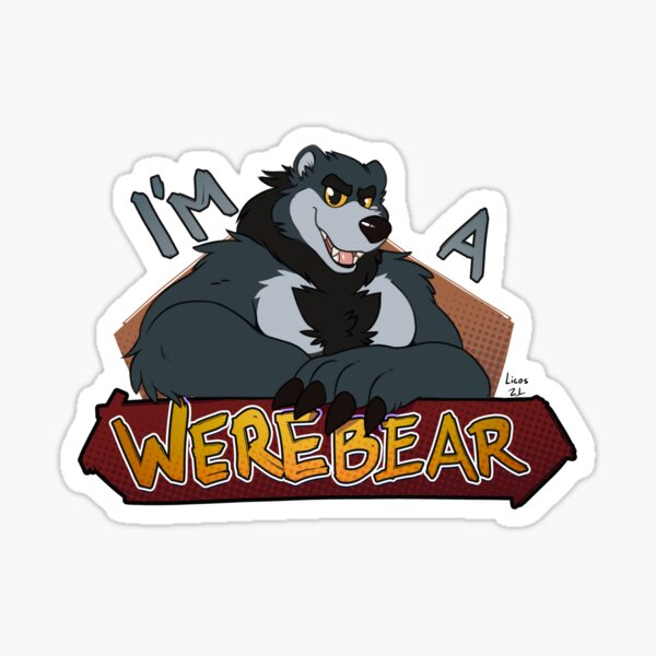 I'm a werebear, black Sticker