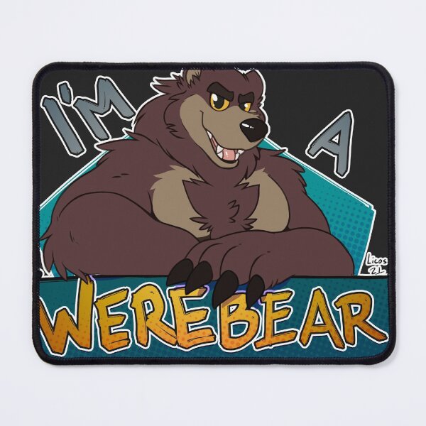 I'm a werebear, red Mouse Pad