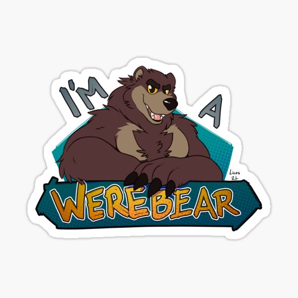 I'm a werebear, red Sticker