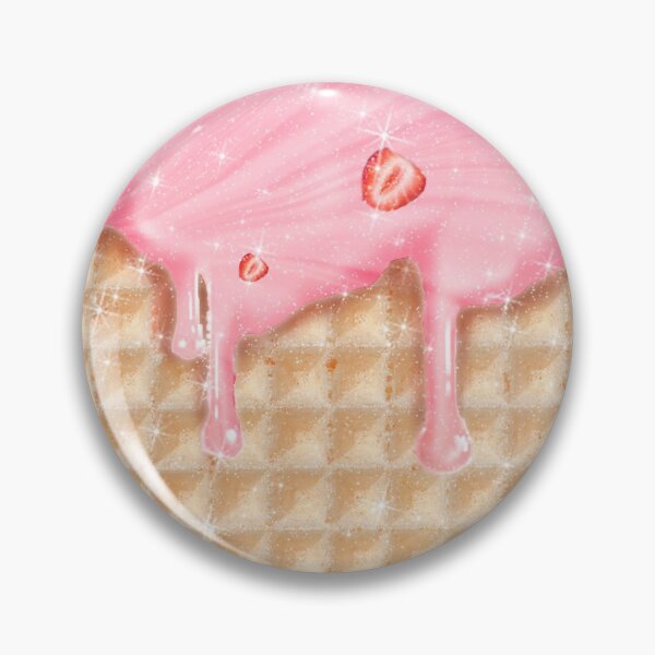 Item preview, Strawberry Pink Ice Cream and Waffle Sweet Yummy Pattern designed and sold by Jolly-Yosei.