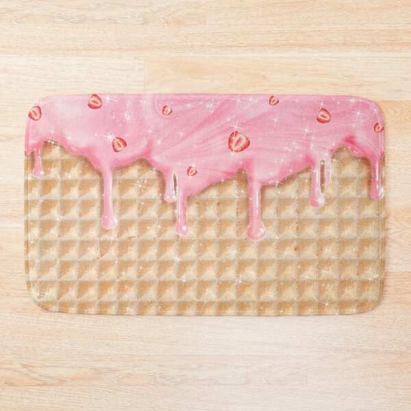 Item preview, Strawberry Pink Ice Cream and Waffle Sweet Yummy Pattern designed and sold by Jolly-Yosei.