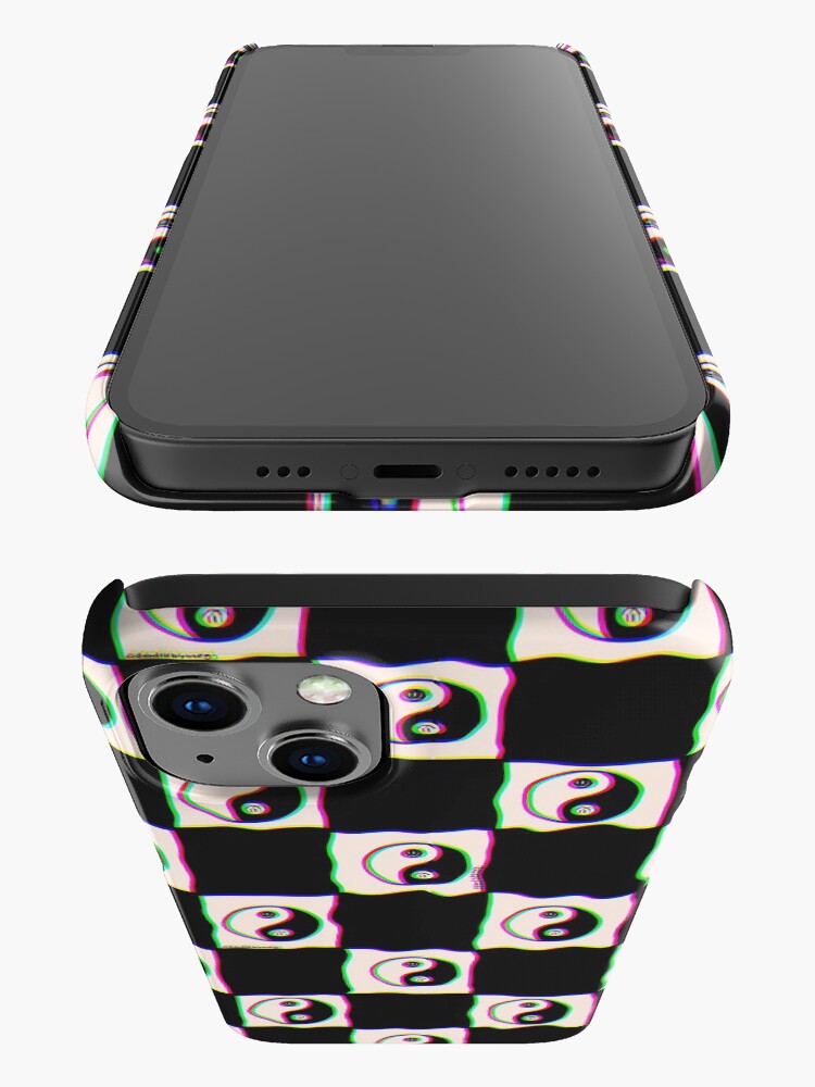 Thumbnail 3 of 4, iPhone Case, Smiley Yin Yang Checkered Print designed and sold by doodlebymeg.