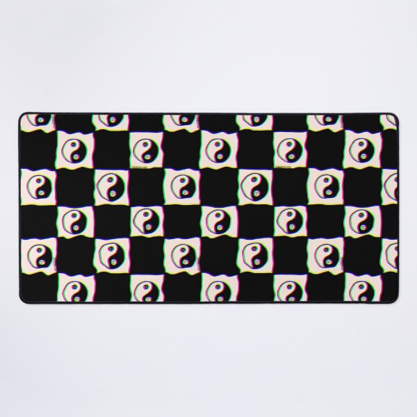 Vista previa del artículo con la obra «Smiley Yin Yang estampado a cuadros», diseñado y vendido por doodlebymeg.