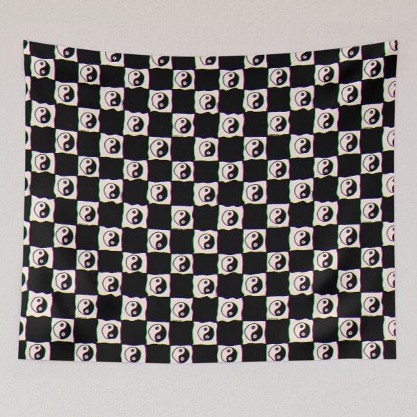 Item preview, Smiley Yin Yang Checkered Print designed and sold by doodlebymeg.
