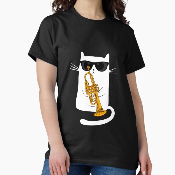 Item preview, Jazz Cat Live Tonight - Cool Smooth Trumpet Playing Design T-Shirt designed and sold by SithJedi.