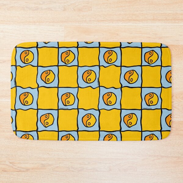Item preview, Yellow Ying Yang Checkered Print designed and sold by doodlebymeg.