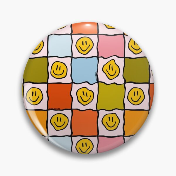 Item preview, Rainbow Smiley Checkered Print designed and sold by doodlebymeg.