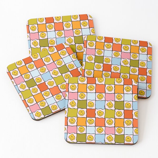 Item preview, Rainbow Smiley Checkered Print designed and sold by doodlebymeg.