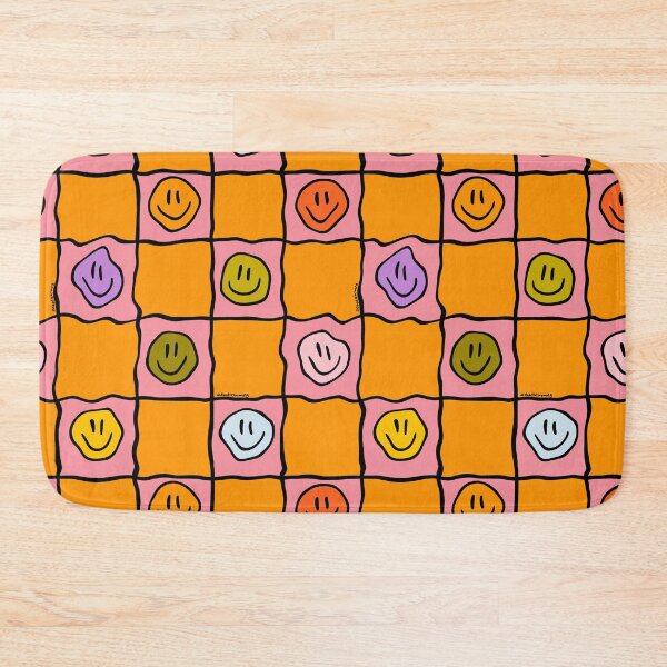 Item preview, Pink Smiley Checkered Print designed and sold by doodlebymeg.
