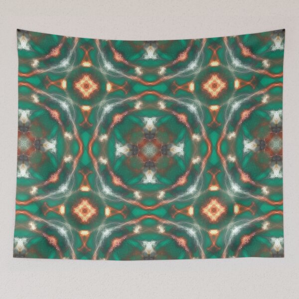 Item preview, Sacred Unakite ~ Green And Orange Abstract Fractal Mandala Art designed and sold by Ascension Vibrations.
