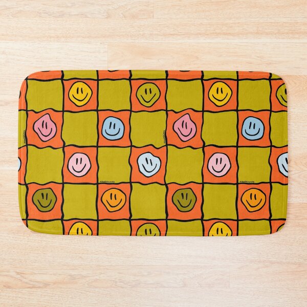 Item preview, Green Smiley Checkered Print designed and sold by doodlebymeg.
