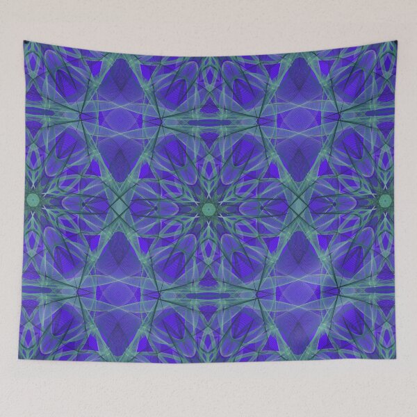 Item preview, Fifth Dimensional Hyacinth ~ Green And Blue Abstract Fractal Mandala Art designed and sold by Ascension Vibrations.