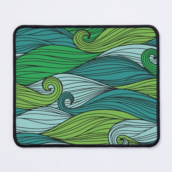 Item preview, Abstract cartoon Green Ocean Waves designed and sold by Vector Scout Lab.