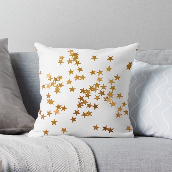 Holiday background with little golden stars Throw Pillow