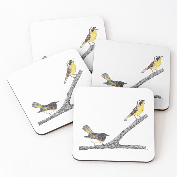 Item preview, American Redstart and Common Yellowthroat designed and sold by obirdleyart.