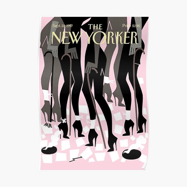 vintage jazz dancers new yorker cover Poster