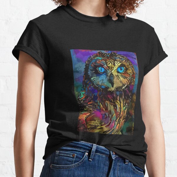 Chouette t-shirt animal lover abstract design graphique top 