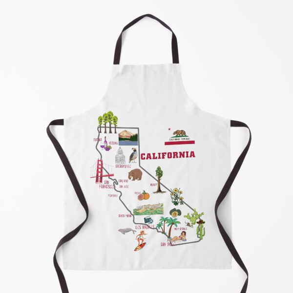Item preview, california tourist map with landmarks and famous symbols, USA, United states designed and sold by mashmosh.
