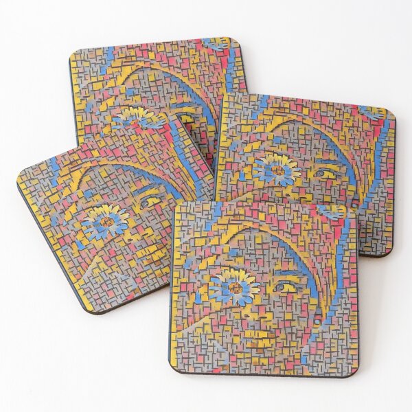 Item preview, Natural Hair Lady With Flower Mosaic designed and sold by Designs By YL.