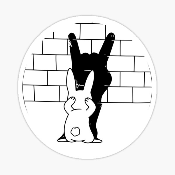 Window Wall Display Miffy Bunny Rabbit Silhouette Decal Vinyl Sticker walking 
