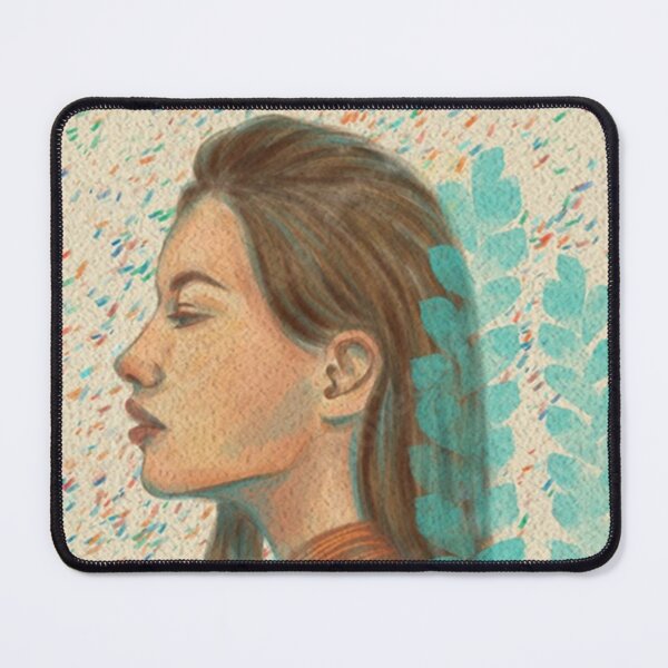 Item preview, Oil Painting Showing a Cute Face of a Women - Shirt for girls and women , The design  of a girl in profile with bright elements and leaves, a bitmap digital imitation of watercolors designed and sold by FirstBestMarket.