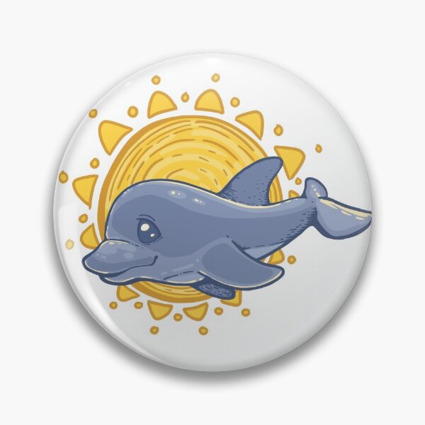 Item preview, Dolphin sunrise Kawaii art designed and sold by MandyKoolArt.