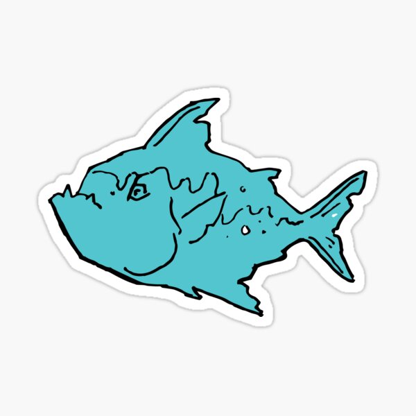  Aggressive Piranha Fish Sticker: High-Tech Angling with Fishing  Rod Building Decals and Electronics Stickers for Fishing Gear Full Color  Print (4X3,5)