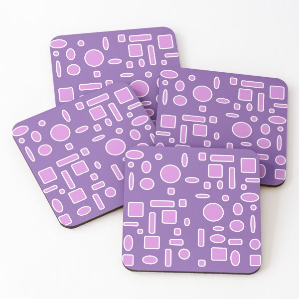 Item preview, All-Over Light Purple Circles, Oblong Shapes, Square Shapes on a Deep Purple background Design designed and sold by ThisNThatImages.