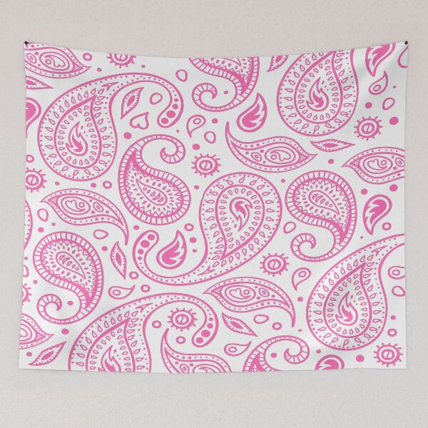 Artikelvorschau, Paisley Pattern Pink on White Background Bandana Style Design entworfen und verkauft von Troy Krieger.