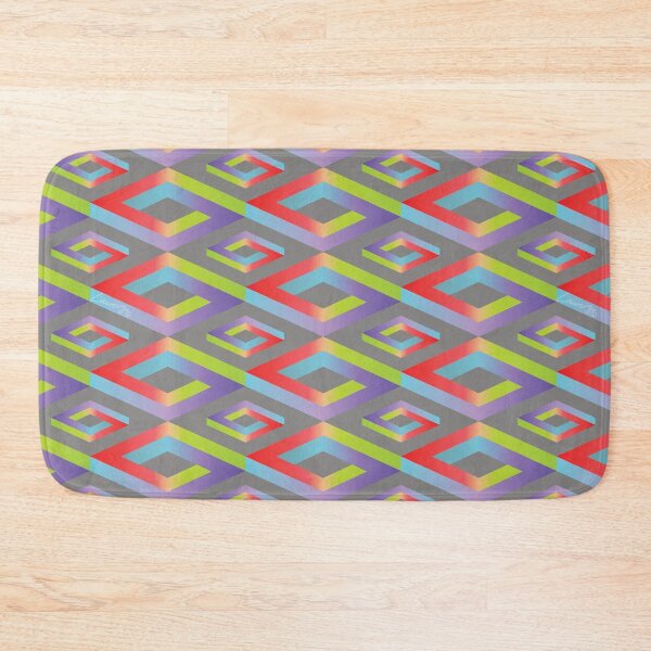 Item preview, PENROSE CUBE V1 Loop Pattern - MULTI-COLOURED #1 on GRAY Background (v1 MC#1 on GRAY) © designed and sold by DesignsByLawerg.