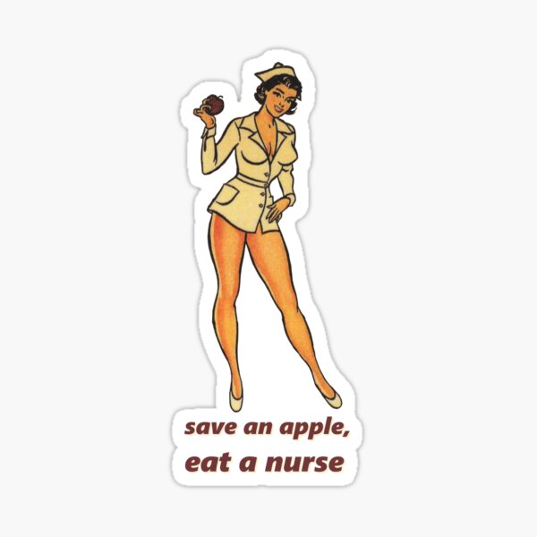 Item preview, Save an Apple, Eat a Nurse Vintage Pinup Girl designed and sold by hilda74.