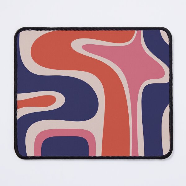 Item preview, Copacetic Retro Abstract Navy Blue Pink Red-Orange designed and sold by kierkegaard.