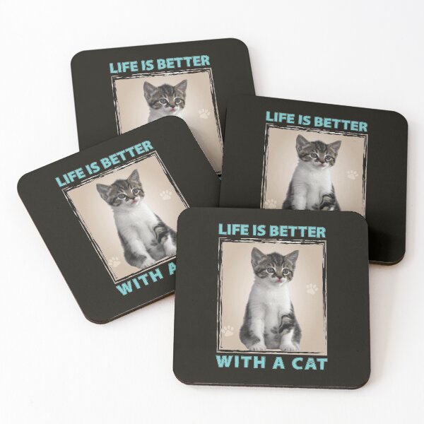 Item preview, Cat pate meow, life is good a cat makes it better, cat holliday  designed and sold by Alice-Elgawi.