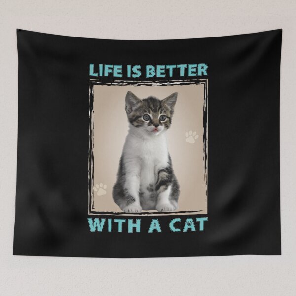 Item preview, Cat pate meow, life is good a cat makes it better, cat holliday  designed and sold by Alice-Elgawi.