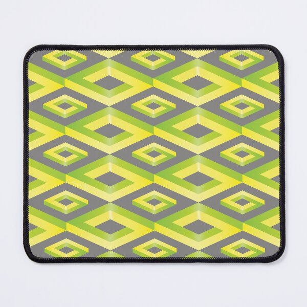 Item preview, PENROSE CUBE V1 Loop Pattern - YELLOW and GREEN on GRAY Background (v1 YELLOWGREEN on GRAY) © designed and sold by DesignsByLawerg.