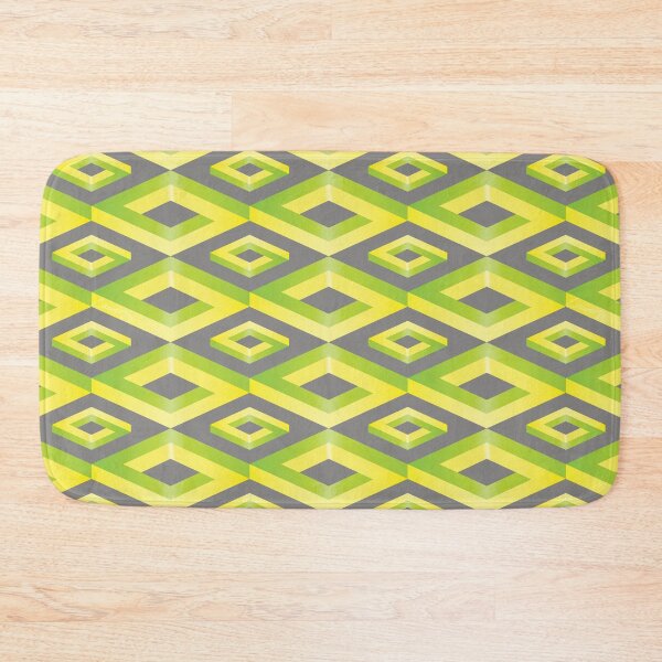 Item preview, PENROSE CUBE V1 Loop Pattern - YELLOW and GREEN on GRAY Background (v1 YELLOWGREEN on GRAY) © designed and sold by DesignsByLawerg.