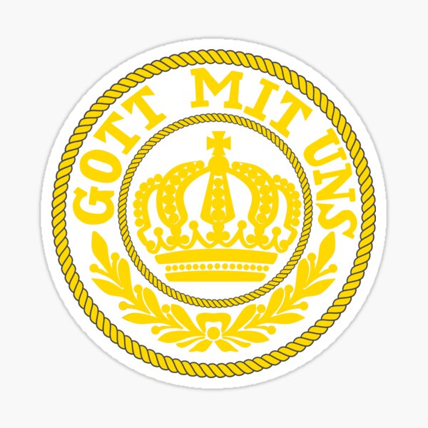 "GOTT MIT UNS GOLD" Sticker for Sale by Devotee1973 | Redbubble