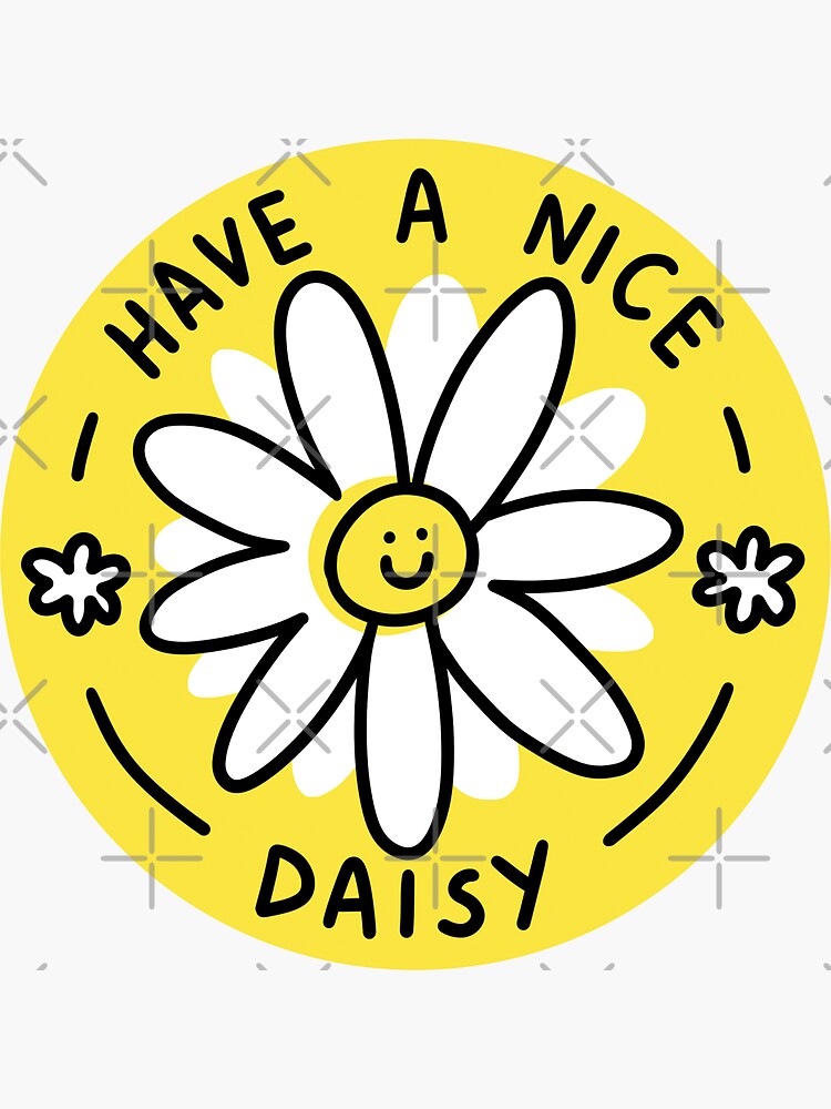 Cute Happy Daisy Stickers 1 Small Flower Smiling Daisy Stickers to