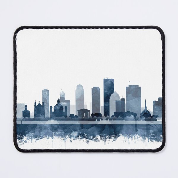 Item preview, Dayton Skyline Watercolor Navy Blue by Zouzounio Art designed and sold by zouzounioart.