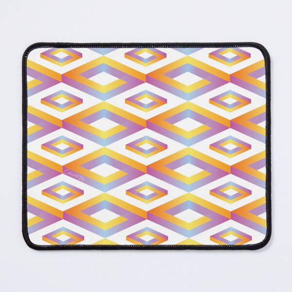 Item preview, PENROSE CUBE V1 Loop Pattern - MULTI-COLOURED #2 on WHITE Background (v1 MC#2 on WHITE) © designed and sold by DesignsByLawerg.