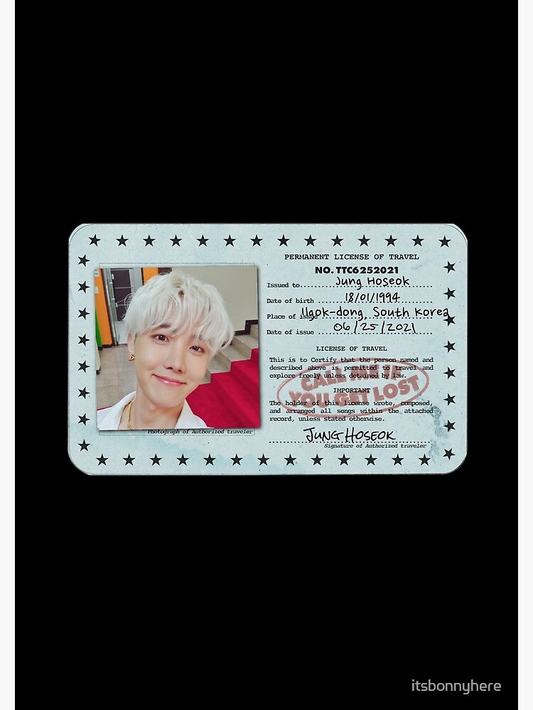 bts j-hope id card 