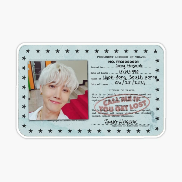 bts j-hope id card 