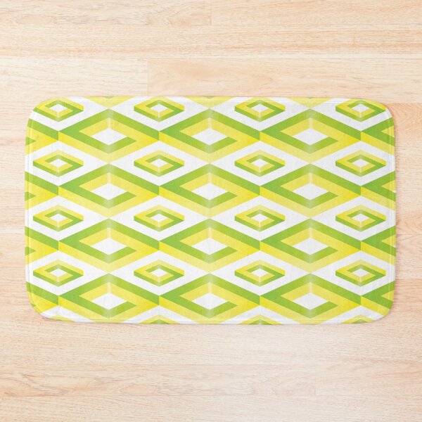 Item preview, PENROSE CUBE V1 Loop Pattern - YELLOW and GREEN on WHITE Background (v1 YELLOWGREEN on WHITE) © designed and sold by DesignsByLawerg.