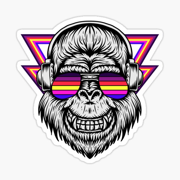 Smiling monkey logo with sun glasses on Craiyon